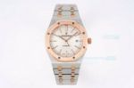 Replica Audemars Piguet Royal Oak White Dial 2-Tone Rose Gold Bracelet Watch 41mm